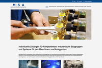 Website für die MSA AG, Maschinenbauunternehmen